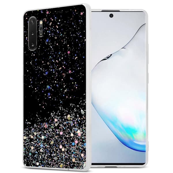 Samsung Galaxy NOTE 10 PLUS Suojakuori Suojakotelo joustavasta TPU-silikonista jossa on kimaltelevaa glitteriä