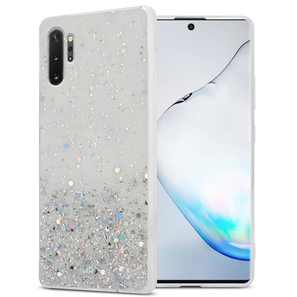 Samsung Galaxy NOTE 10 PLUS Suojakuori Suojakotelo joustavasta TPU-silikonista jossa on kimaltelevaa glitteriä