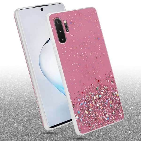 Samsung Galaxy NOTE 10 PLUS Suojakuori Suojakotelo joustavasta TPU-silikonista jossa on kimaltelevaa glitteriä