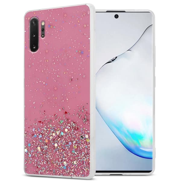 Samsung Galaxy NOTE 10 PLUS Suojakuori Suojakotelo joustavasta TPU-silikonista jossa on kimaltelevaa glitteriä