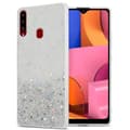 Pikkukuva 1 / 8: Samsung Galaxy A20s Suojakuori Suojakotelo joustavasta TPU-silikonista jossa on kimaltelevaa glitteriä