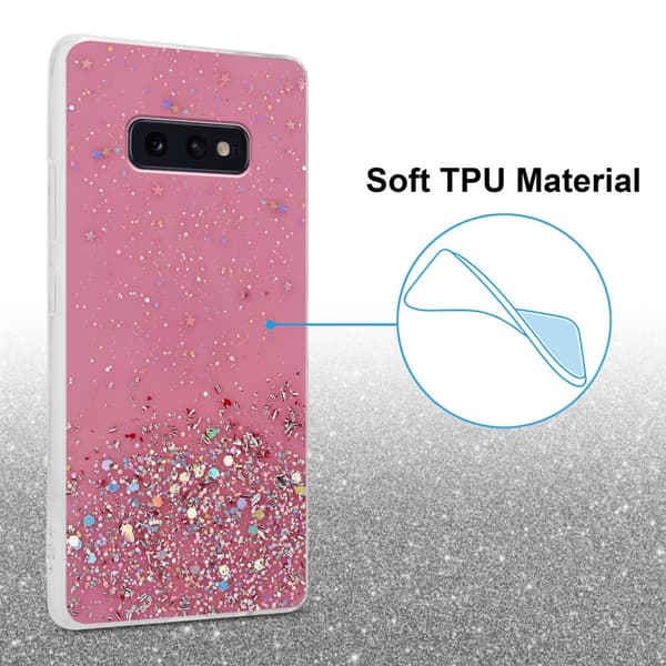 Samsung Galaxy S10e Skal Fodral Case Cover av flexibelt TPU-silikon med glittrande glitter