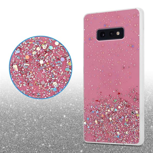 Samsung Galaxy S10e Skal Fodral Case Cover av flexibelt TPU-silikon med glittrande glitter