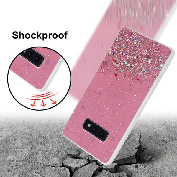 Samsung Galaxy S10e Skal Fodral Case Cover av flexibelt TPU-silikon med glittrande glitter