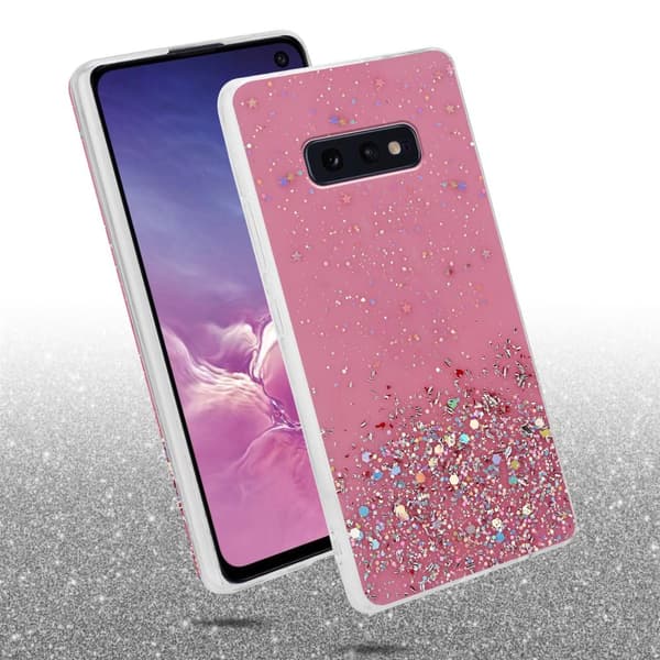 Samsung Galaxy S10e Skal Fodral Case Cover av flexibelt TPU-silikon med glittrande glitter