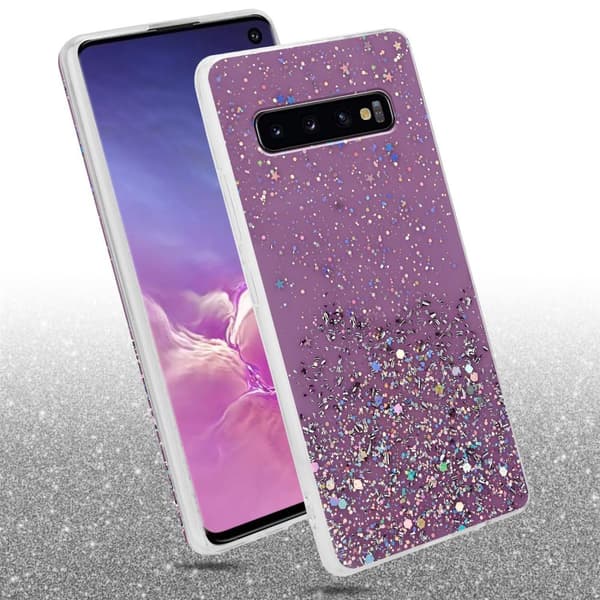 Samsung Galaxy S10 PLUS Skal Fodral Case Cover av flexibelt TPU-silikon med glittrande glitter
