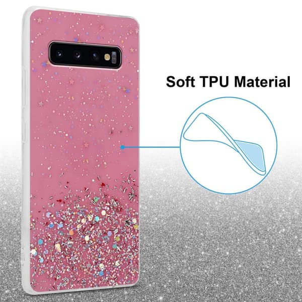 Samsung Galaxy S10 PLUS Suojakuori Suojakotelo joustavasta TPU-silikonista jossa on kimaltelevaa glitteriä