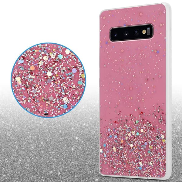 Samsung Galaxy S10 PLUS Suojakuori Suojakotelo joustavasta TPU-silikonista jossa on kimaltelevaa glitteriä