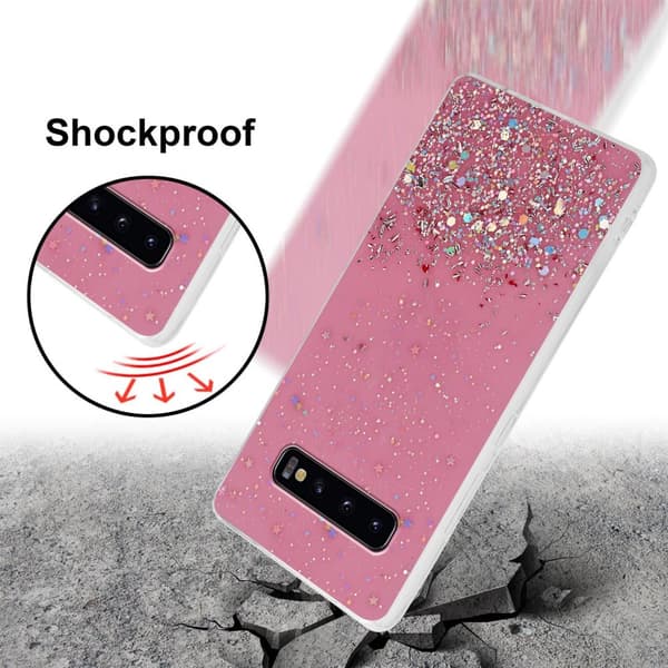Samsung Galaxy S10 PLUS Suojakuori Suojakotelo joustavasta TPU-silikonista jossa on kimaltelevaa glitteriä