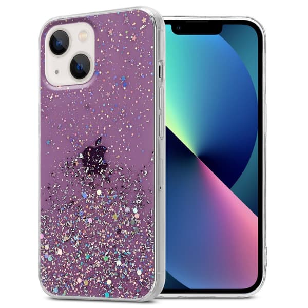 Deksel til iPhone 13 med glitrende glitter
