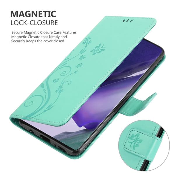 Samsung Galaxy NOTE 20 ULTRA Skal Fodral i blomdesign Mobilskydd Case Cover med magnetisk stängning, ståfunktion och kortplatser