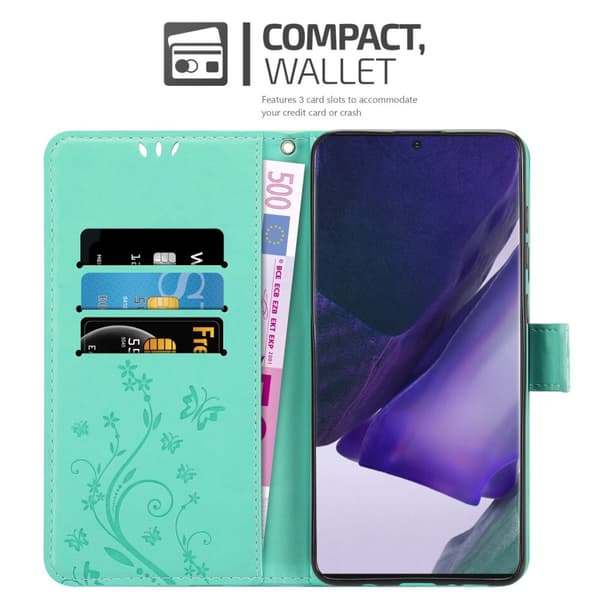 Samsung Galaxy NOTE 20 ULTRA Skal Fodral i blomdesign Mobilskydd Case Cover med magnetisk stängning, ståfunktion och kortplatser
