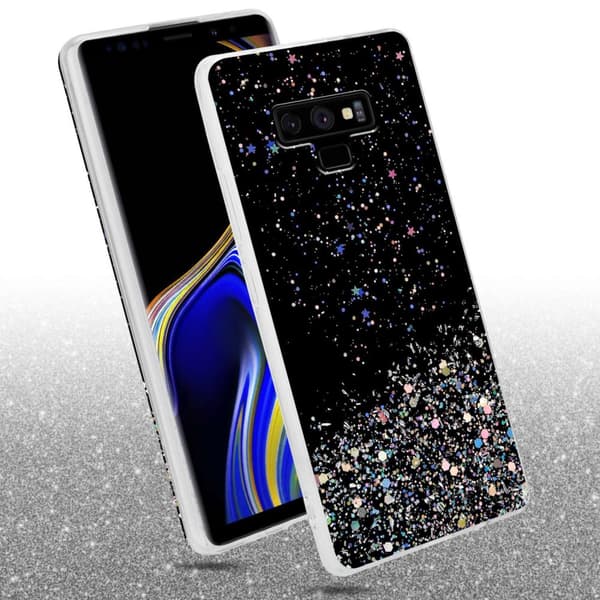 Samsung Galaxy NOTE 9 Suojakuori Suojakotelo joustavasta TPU-silikonista jossa on kimaltelevaa glitteriä