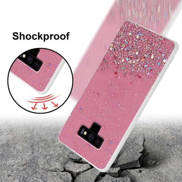 Samsung Galaxy NOTE 9 Skal Fodral Case Cover av flexibelt TPU-silikon med glittrande glitter