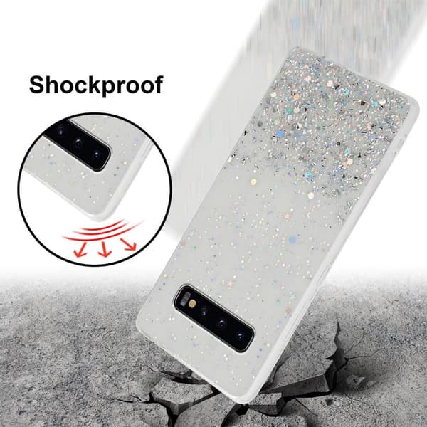 Deksel til Samsung Galaxy S10 4G med glitrende glitter