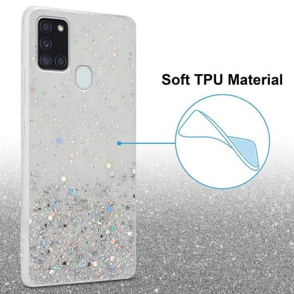 Deksel til Samsung Galaxy A21s med glitrende glitter