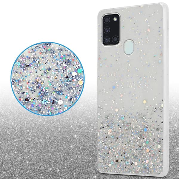 Deksel til Samsung Galaxy A21s med glitrende glitter