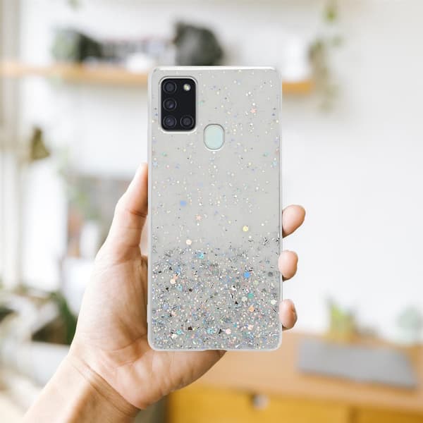 Deksel til Samsung Galaxy A21s med glitrende glitter