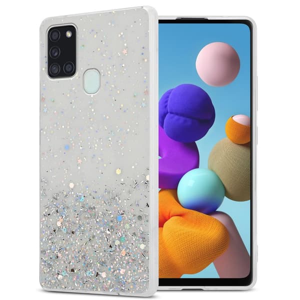 Deksel til Samsung Galaxy A21s med glitrende glitter