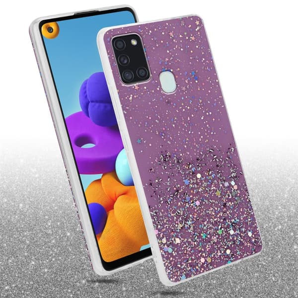Deksel til Samsung Galaxy A21s med glitrende glitter