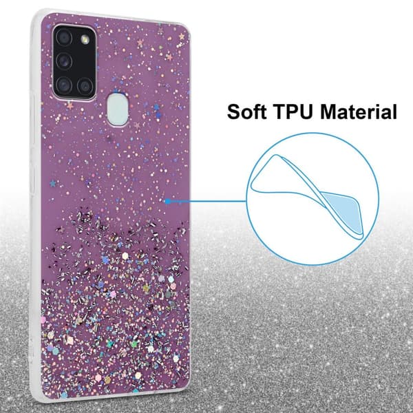 Deksel til Samsung Galaxy A21s med glitrende glitter