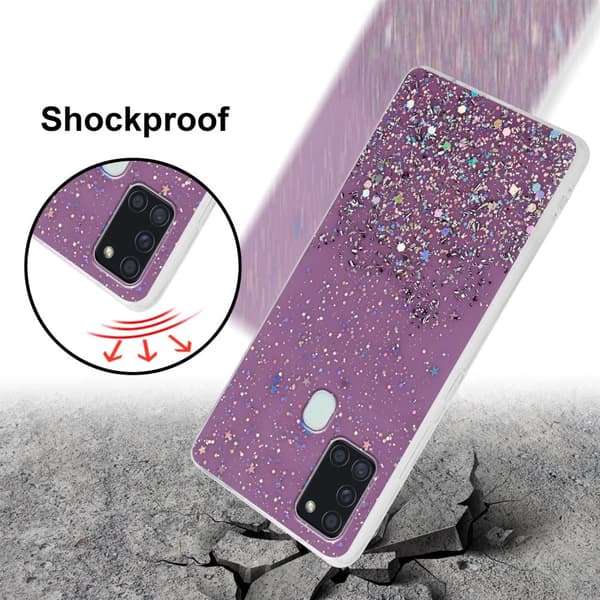 Deksel til Samsung Galaxy A21s med glitrende glitter