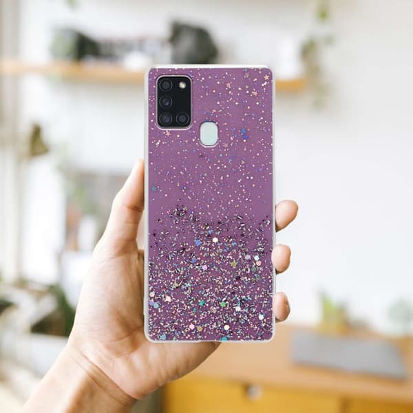 Deksel til Samsung Galaxy A21s med glitrende glitter