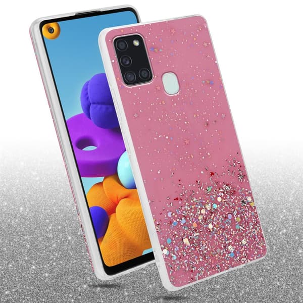 Deksel til Samsung Galaxy A21s med glitrende glitter