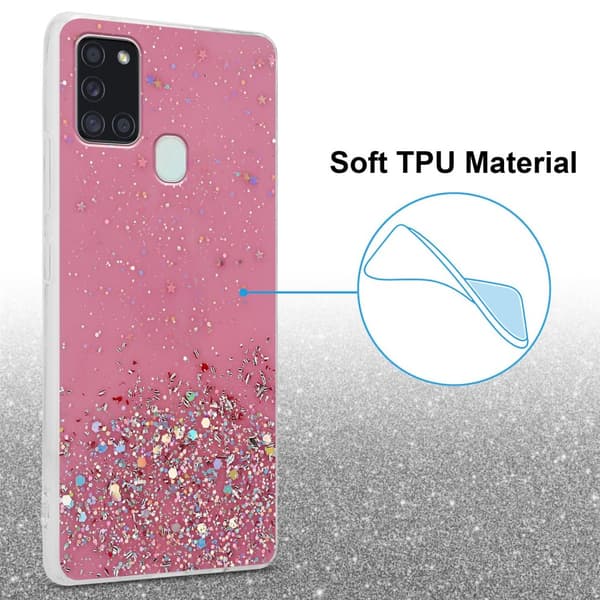 Deksel til Samsung Galaxy A21s med glitrende glitter