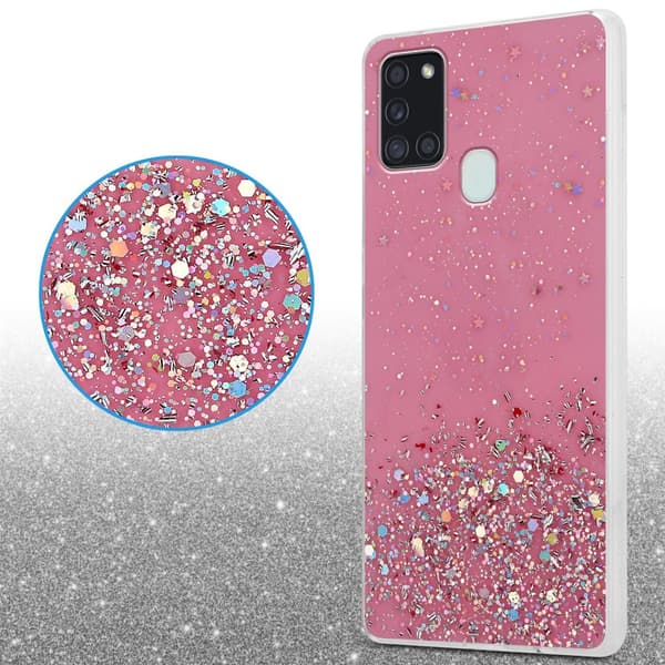Deksel til Samsung Galaxy A21s med glitrende glitter