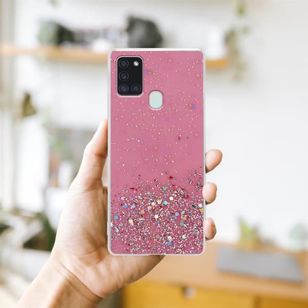 Deksel til Samsung Galaxy A21s med glitrende glitter