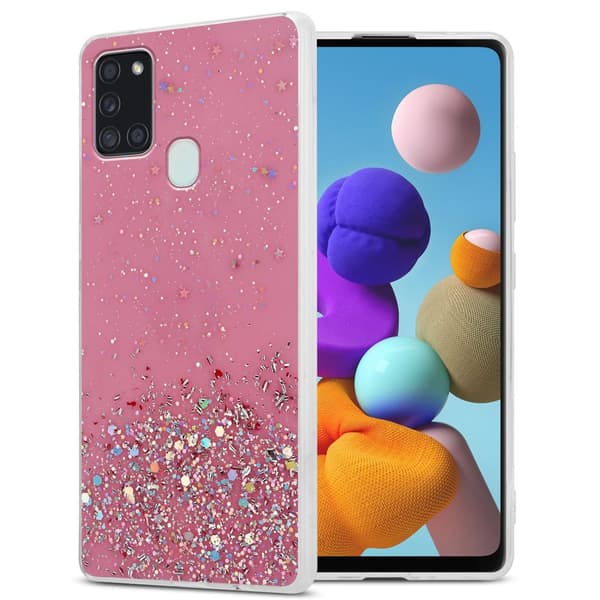 Deksel til Samsung Galaxy A21s med glitrende glitter