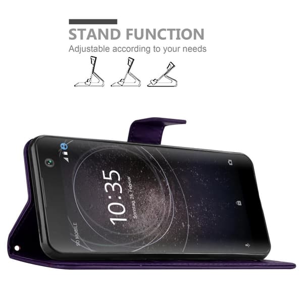 Sony Xperia XA2 Suojakotelo Suojakuori Lompakkokotelo Matkapuhelinkotelo Kukat jossa on magneettisuljenta, jalusta-toiminto ja korttipaikat