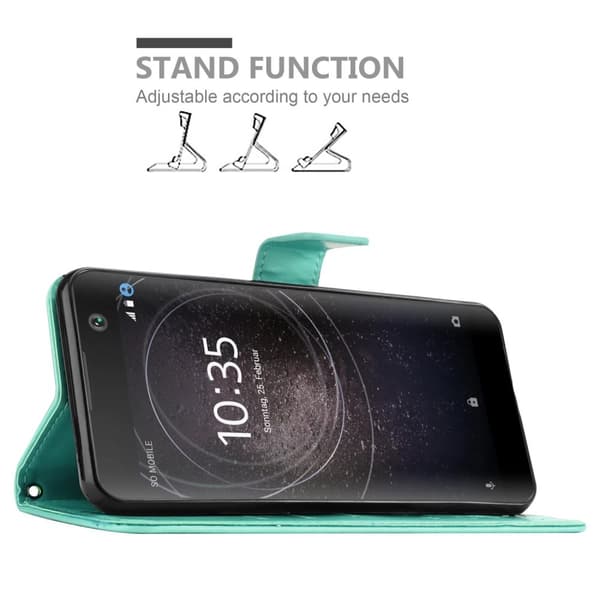 Sony Xperia XA2 Suojakotelo Suojakuori Lompakkokotelo Matkapuhelinkotelo Kukat jossa on magneettisuljenta, jalusta-toiminto ja korttipaikat