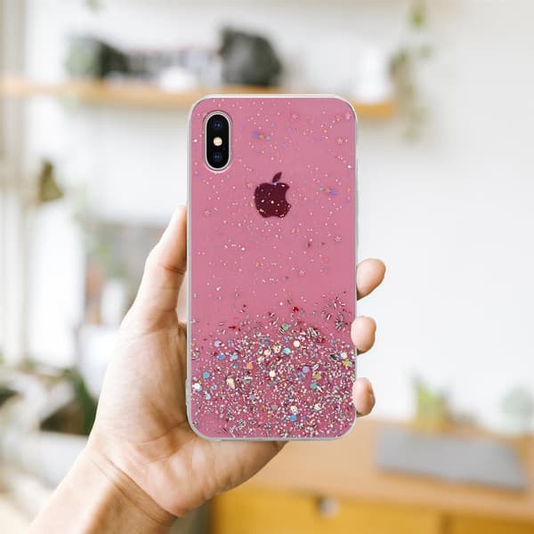 Deksel til iPhone XS MAX med glitrende glitter