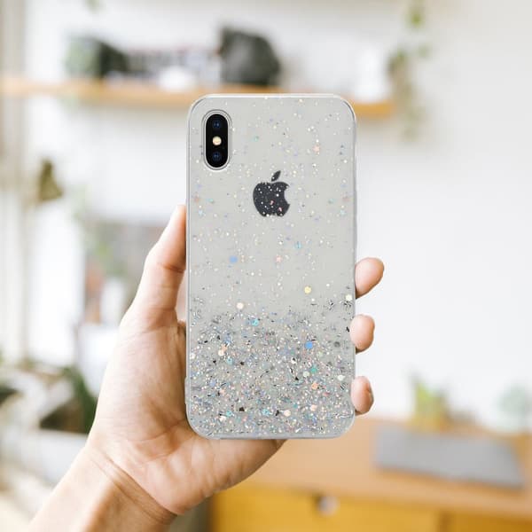 Deksel til iPhone X / XS med glitrende glitter