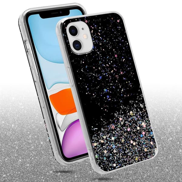 iPhone 11 PRO MAX Suojakuori Suojakotelo joustavasta TPU-silikonista jossa on kimaltelevaa glitteriä