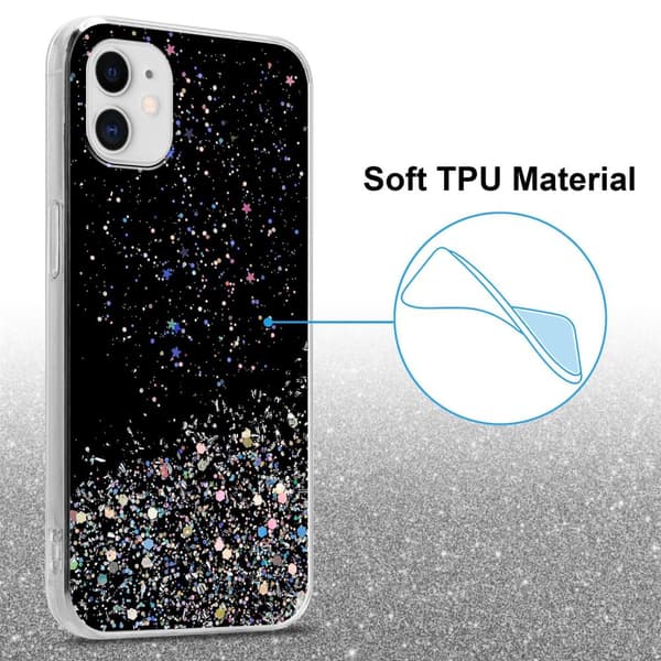 iPhone 11 PRO MAX Suojakuori Suojakotelo joustavasta TPU-silikonista jossa on kimaltelevaa glitteriä