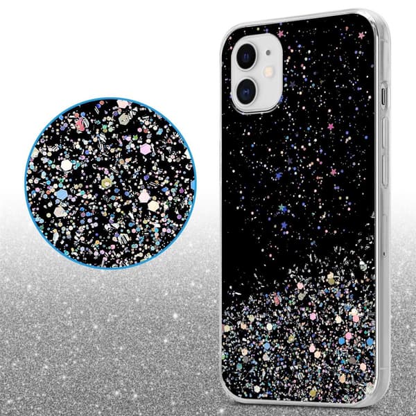 iPhone 11 PRO MAX Suojakuori Suojakotelo joustavasta TPU-silikonista jossa on kimaltelevaa glitteriä