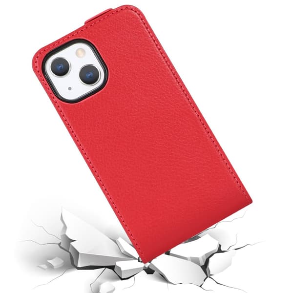 Deksel til iPhone 13 MINI Flip Etui  laget av glatt kunstskinn