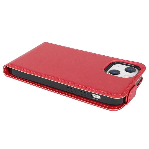 Deksel til iPhone 13 MINI Flip Etui  laget av glatt kunstskinn