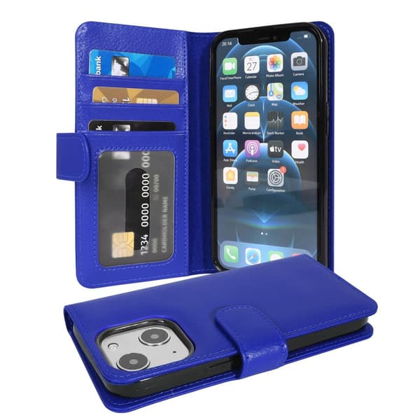 Lommebokdeksel til iPhone 13 MINI Deksel med magnetisk lukking og 3 kortplasser