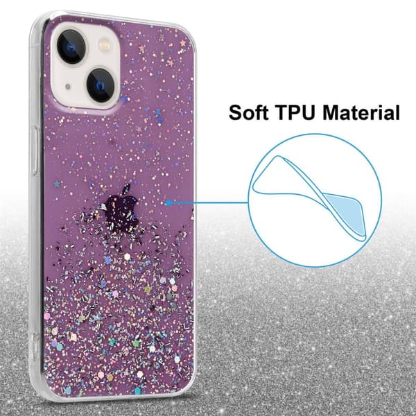 iPhone 13 MINI Skal Fodral Case Cover av flexibelt TPU-silikon med glittrande glitter