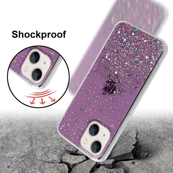 iPhone 13 MINI Skal Fodral Case Cover av flexibelt TPU-silikon med glittrande glitter