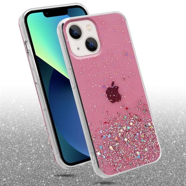iPhone 13 MINI Skal Fodral Case Cover av flexibelt TPU-silikon med glittrande glitter