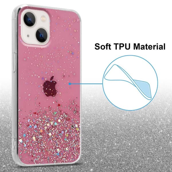 iPhone 13 MINI Skal Fodral Case Cover av flexibelt TPU-silikon med glittrande glitter