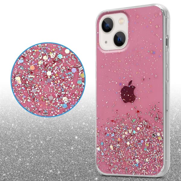 iPhone 13 MINI Skal Fodral Case Cover av flexibelt TPU-silikon med glittrande glitter