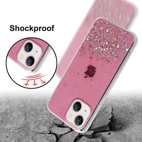 iPhone 13 MINI Skal Fodral Case Cover av flexibelt TPU-silikon med glittrande glitter
