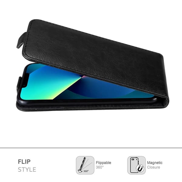 Deksel til iPhone 13 PRO Flip Etui laget av glatt kunstskinn