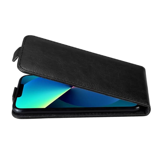 Deksel til iPhone 13 PRO Flip Etui laget av glatt kunstskinn